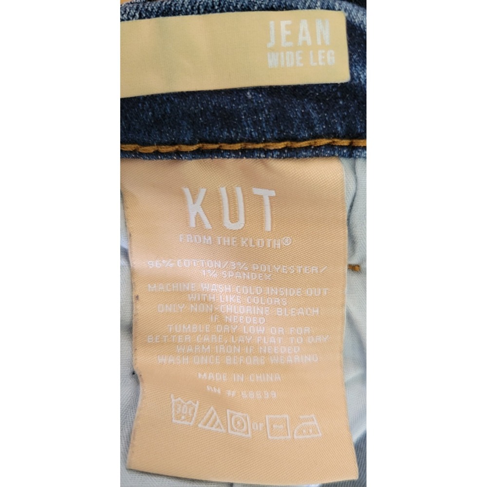 KUT From The Kloth Jean Wide Leg Jeans Women's 10 High Rise Blue Stretch Denim - Picture 10 of 11